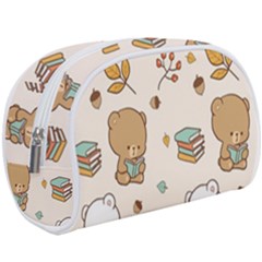 Illustration Bear Cartoon Background Pattern Make Up Case (large) by Sudhe