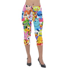 Illustration Cartoon Character Animal Cute Lightweight Velour Capri Leggings  by Sudhe