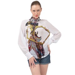 Im Fourth Dimension Abimanyu High Neck Long Sleeve Chiffon Top by imanmulyana