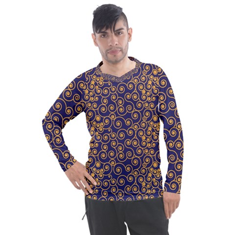 Pattern Illustration Spiral Pattern Texture Fractal Men s Pique Long Sleeve Tee by Amaryn4rt