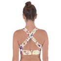 Food Illustration Cupcake Pattern Lollipop Cross Back Sports Bra View2