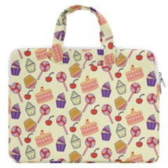 Food Illustration Cupcake Pattern Lollipop Macbook Pro 16  Double Pocket Laptop Bag  by Amaryn4rt