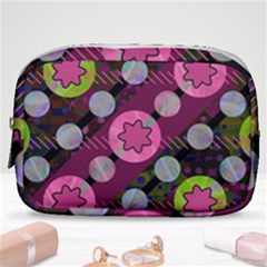 Background Circles Abstract Pattern Make Up Pouch (small) by Wegoenart