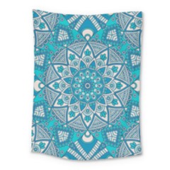 Mandala Blue Medium Tapestry by zappwaits