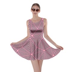 Triangle-line Pink Skater Dress by nateshop