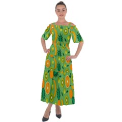 Fruit Tropical Pattern Design Art Shoulder Straps Boho Maxi Dress  by danenraven