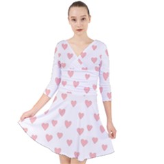 Small Cute Hearts Quarter Sleeve Front Wrap Dress by ConteMonfrey