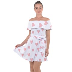 Small Cute Hearts Off Shoulder Velour Dress by ConteMonfrey