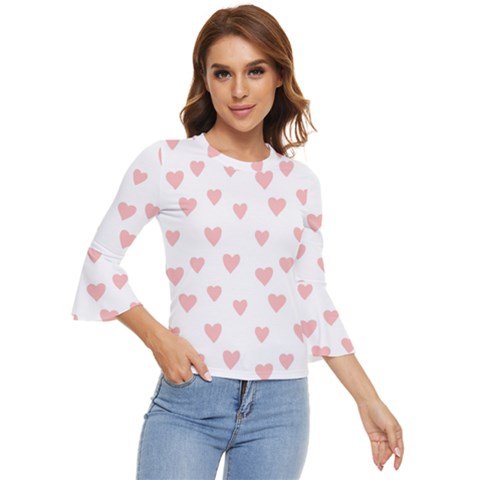 Small Cute Hearts Bell Sleeve Top by ConteMonfrey