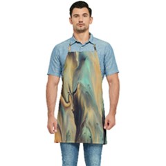 Abstract Painting In Colored Paints Kitchen Apron by Ravend