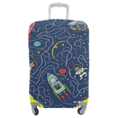 Illustration Cat Space Astronaut Rocket Maze Luggage Cover (medium) by Ravend