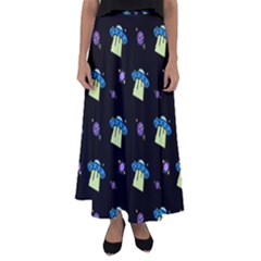 Illustration Cosmos Cosmo Rocket Spaceship Ufo Flared Maxi Skirt by danenraven