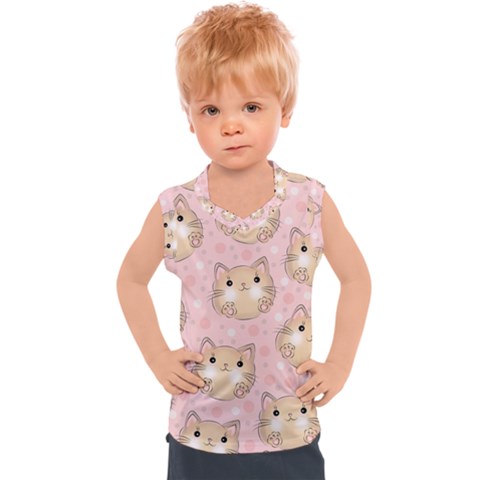 Cat Pattern Pink Background Kids  Sport Tank Top by danenraven