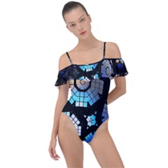 Illustration Tech Galaxy Robot Bot Science Frill Detail One Piece Swimsuit by danenraven