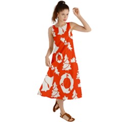 Orange  Card Christmas December Summer Maxi Dress by artworkshop