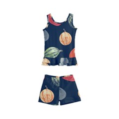 Vintage Vegetables  Kids  Boyleg Swimsuit by ConteMonfrey