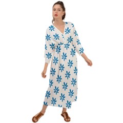 Little Blue Daisies  Grecian Style  Maxi Dress by ConteMonfrey