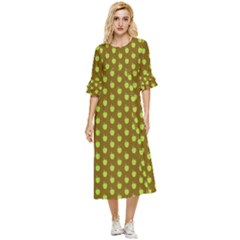 All The Green Apples  Double Cuff Midi Dress by ConteMonfrey