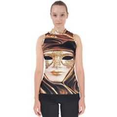 Venetian Mask Mock Neck Shell Top by ConteMonfrey