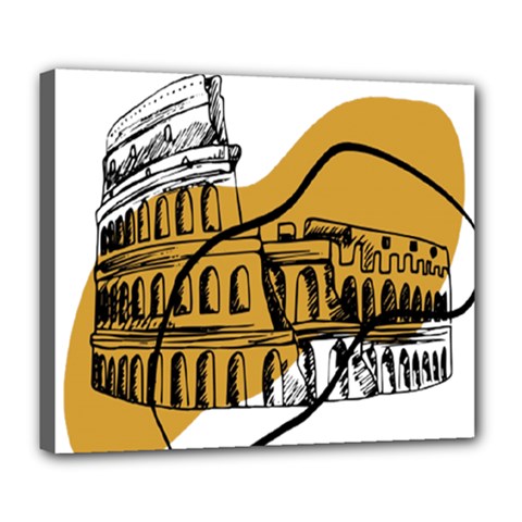 Colosseo Draw Silhouette Deluxe Canvas 24  X 20  (stretched) by ConteMonfrey