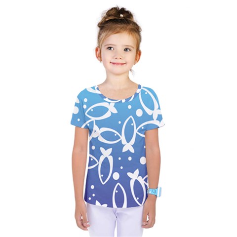 Blue Fish Water Aquarium Kids  One Piece Tee by danenraven