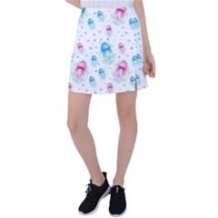 Jellyfis Pink Blue Cartoon Tennis Skirt by danenraven