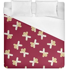 Gold Gingerbread Man Burgundy Duvet Cover (king Size) by TetiBright