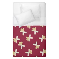 Gold Gingerbread Man Burgundy Duvet Cover (single Size) by TetiBright