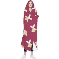 Gold Gingerbread Man Burgundy Wearable Blanket by TetiBright