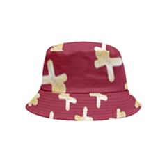 Gold Gingerbread Man Burgundy Inside Out Bucket Hat (kids) by TetiBright