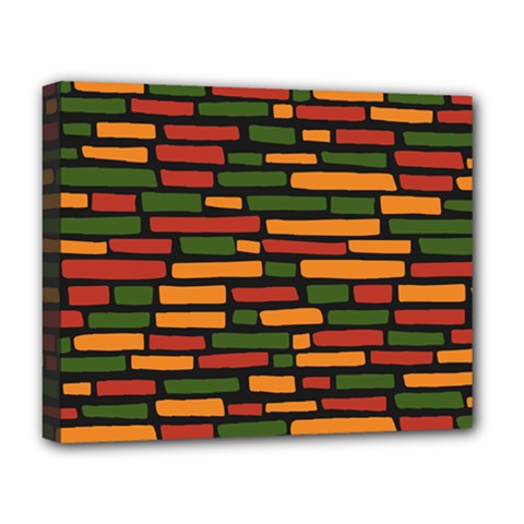 Ethiopian Bricks - Green, Yellow And Red Vibes Deluxe Canvas 20  X 16  (stretched) by ConteMonfreyShop