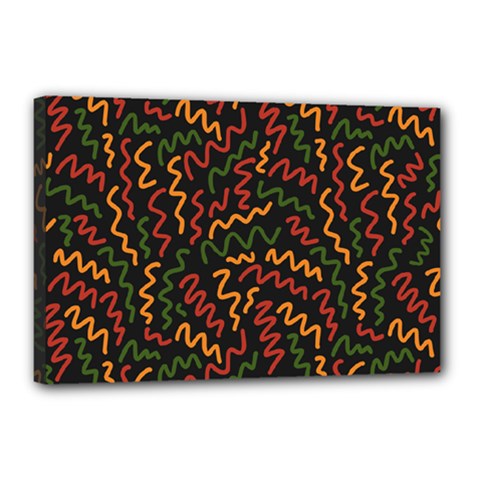 Ethiopian Inspired Doodles Abstract Canvas 18  X 12  (stretched) by ConteMonfreyShop