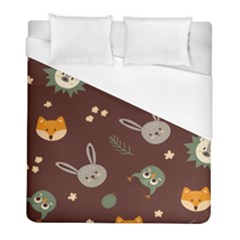 Rabbits, Owls And Cute Little Porcupines  Duvet Cover (full/ Double Size) by ConteMonfreyShop