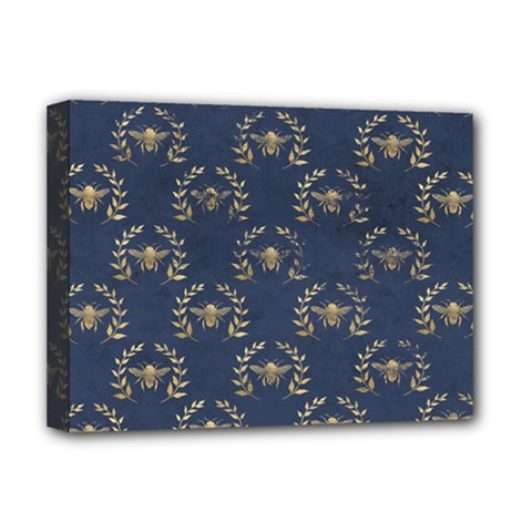 Blue Golden Bee   Deluxe Canvas 16  X 12  (stretched)  by ConteMonfreyShop