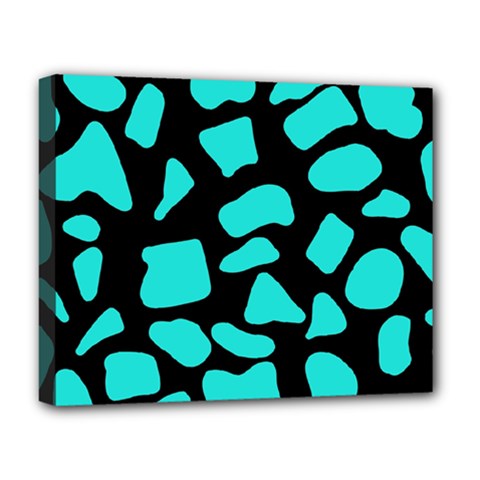 Cow Background Neon Blue Black Deluxe Canvas 20  X 16  (stretched) by ConteMonfreyShop