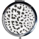 Black And White Dots Jaguar Mini Round Mirror View1