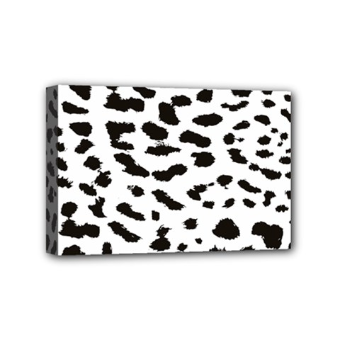 Leopard Print Jaguar Dots Black And White Mini Canvas 6  X 4  (stretched) by ConteMonfreyShop