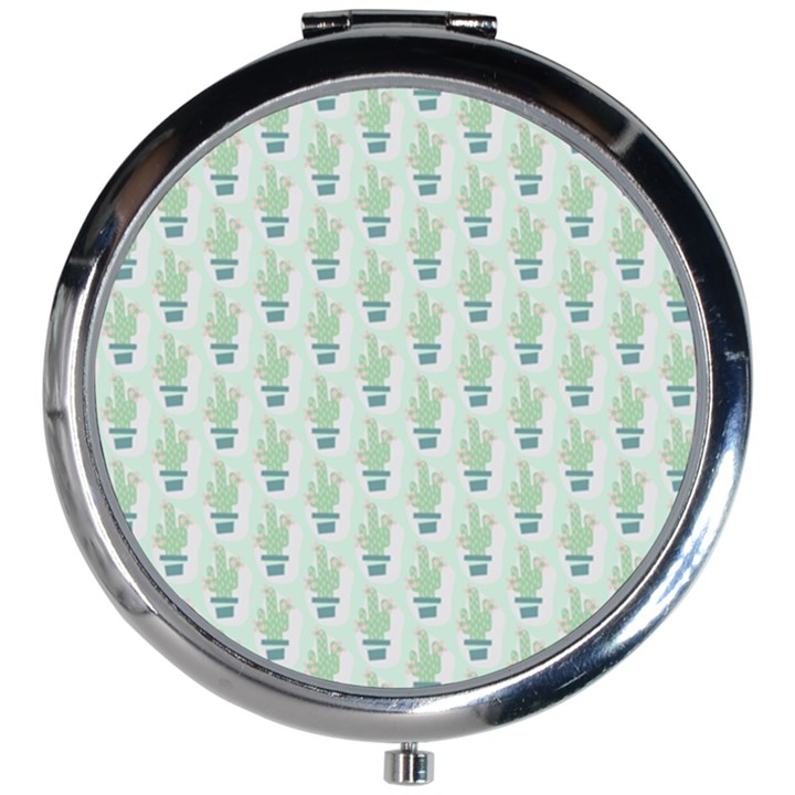 Cuteness Overload Of Cactus!   Mini Round Mirror