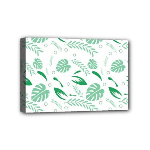 Green Nature Leaves Draw    Mini Canvas 6  X 4  (stretched) by ConteMonfreyShop