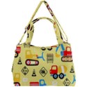 Seamless pattern vector industrial vehicle cartoon Double Compartment Shoulder Bag View1