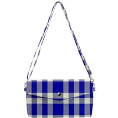 Blue Plaids Bic Big Plaids Removable Strap Clutch Bag by ConteMonfrey