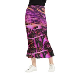 Mirror Fractal Maxi Fishtail Chiffon Skirt by Sparkle