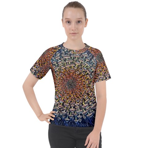 Mirror Fractal Women s Sport Raglan Tee by Sparkle