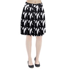 Ghost Background Halloween Pleated Skirt by Wegoenart