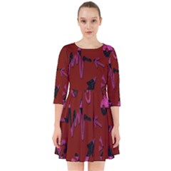 Doodles Maroon Smock Dress by nateshop