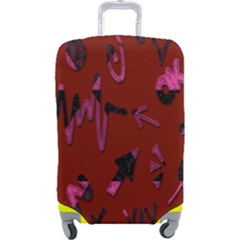 Doodles Maroon Luggage Cover (large) by nateshop