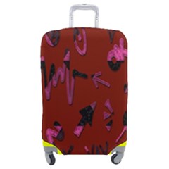 Doodles Maroon Luggage Cover (medium) by nateshop