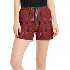 Doodles Maroon Women s Runner Shorts by nateshop