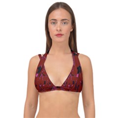 Doodles Maroon Double Strap Halter Bikini Top by nateshop