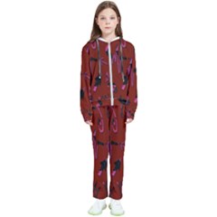 Doodles Maroon Kids  Tracksuit by nateshop